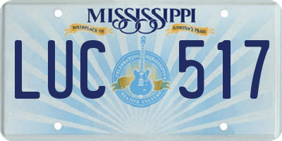 MS license plate LUC517