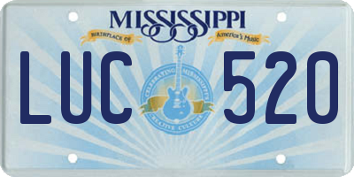 MS license plate LUC520