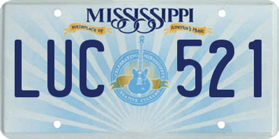 MS license plate LUC521