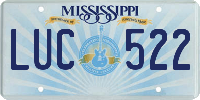 MS license plate LUC522