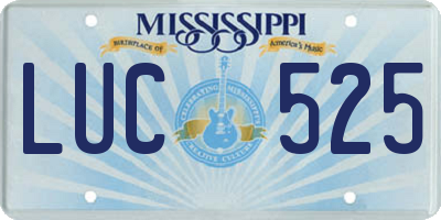 MS license plate LUC525