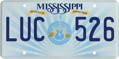 MS license plate LUC526