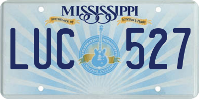 MS license plate LUC527