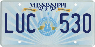 MS license plate LUC530