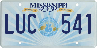MS license plate LUC541