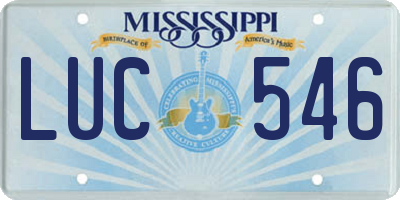 MS license plate LUC546