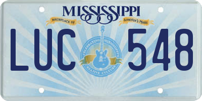MS license plate LUC548