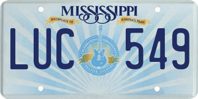 MS license plate LUC549