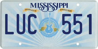 MS license plate LUC551