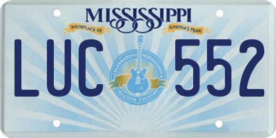 MS license plate LUC552