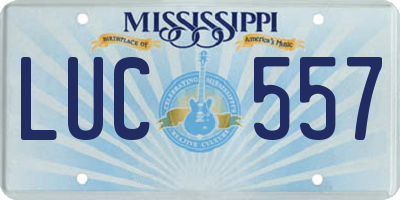 MS license plate LUC557