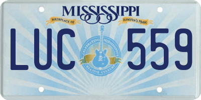 MS license plate LUC559