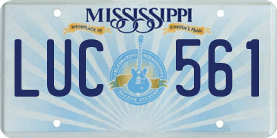 MS license plate LUC561