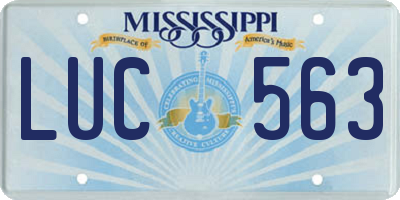 MS license plate LUC563