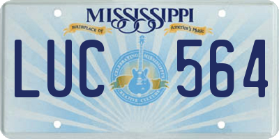 MS license plate LUC564