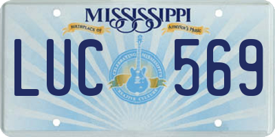 MS license plate LUC569