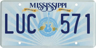 MS license plate LUC571