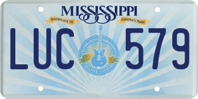 MS license plate LUC579