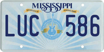MS license plate LUC586
