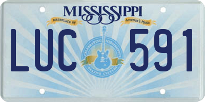 MS license plate LUC591