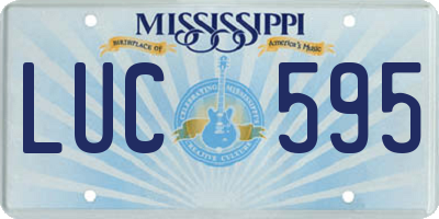 MS license plate LUC595