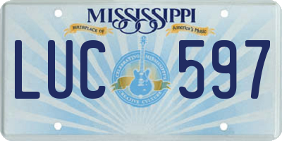 MS license plate LUC597