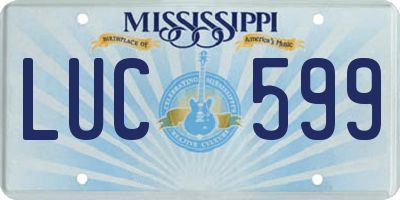 MS license plate LUC599