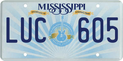 MS license plate LUC605