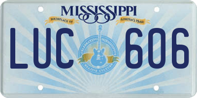 MS license plate LUC606