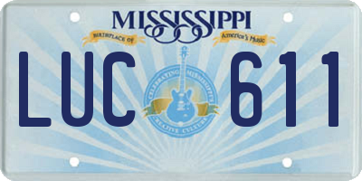 MS license plate LUC611