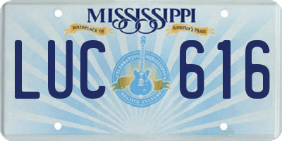 MS license plate LUC616
