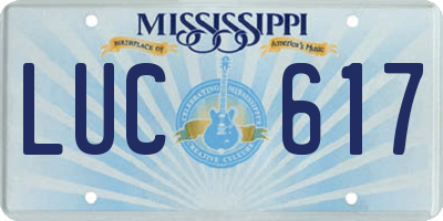 MS license plate LUC617
