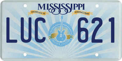 MS license plate LUC621