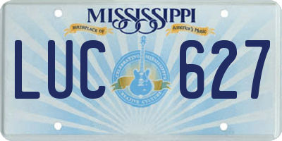 MS license plate LUC627