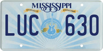 MS license plate LUC630