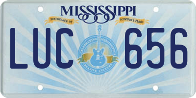 MS license plate LUC656