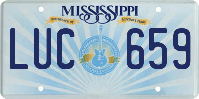 MS license plate LUC659