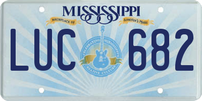 MS license plate LUC682