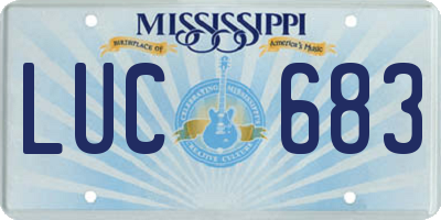 MS license plate LUC683