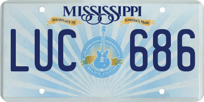 MS license plate LUC686
