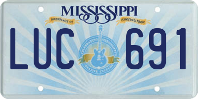 MS license plate LUC691