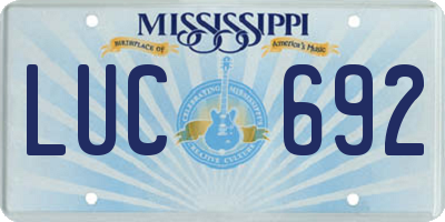 MS license plate LUC692