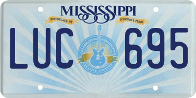 MS license plate LUC695