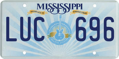 MS license plate LUC696