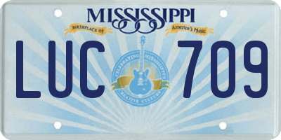 MS license plate LUC709