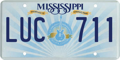 MS license plate LUC711