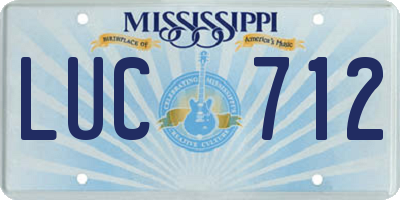 MS license plate LUC712
