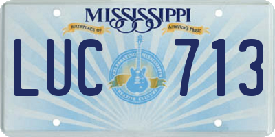MS license plate LUC713