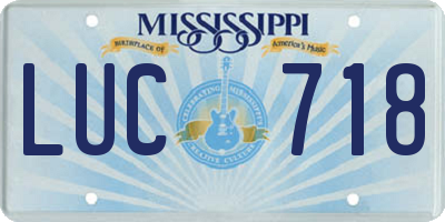 MS license plate LUC718