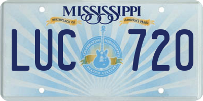 MS license plate LUC720